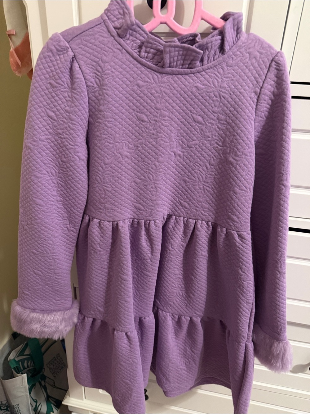 Janie and Jack Girls' Lavender Tiered Long-Sleeve dress